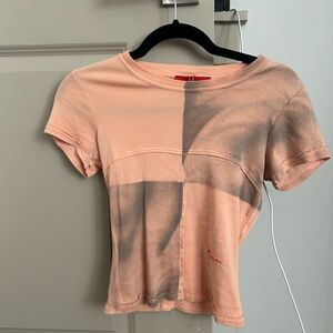 Eckhaus Latta Peach and Gray Top